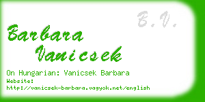 barbara vanicsek business card
